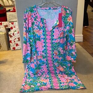 Lilly Pulitzer UPF 50+ Nadine Dress Rose To The Occasion Floral Dress